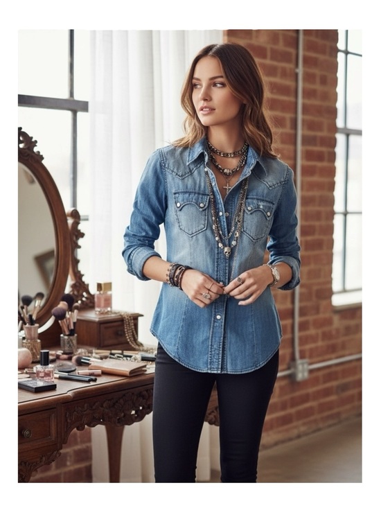 True Religion Tops - new True Religion ʊ Lucy Denim Button Down Western Inspired Shirt ʊ Sundance XS